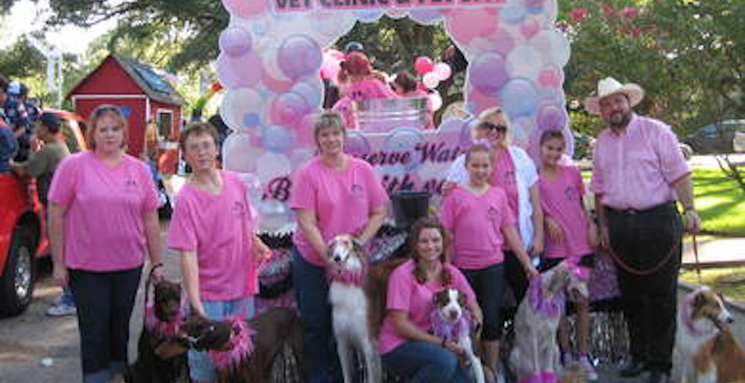Rose Rich Veterinary Clinic Winning Parade Float T-Shirt Photo